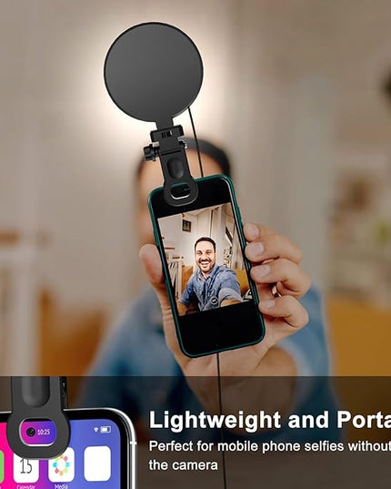 3.5'' Ring Light for Laptop, 61 LEDs Dimmable Video Conference Lighting, Portable USB Plug Clip On Ring Light Computer Laptop iPad Phone for Selfie Working Learning Zoom Meeting Live Streaming Makeup