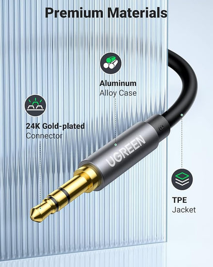 UGREEN Headphone Extension Cable 3.5mm Extension Gold Plated Aux Cable Audio Stereo Jack Male to Female TRS Cord Extender Compatible with iPhone iPad Phones Tablets Media Players, 3.3FT