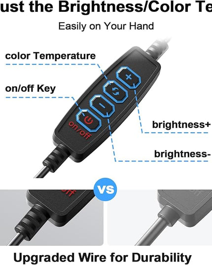 Clip-on Ring Light for Laptop Computer, Universal Phone/Tablet/Webcam Mount - Portable LED Light for Zoom Meetings, Live Streaming, Content Creation/Video Recording/TikTok