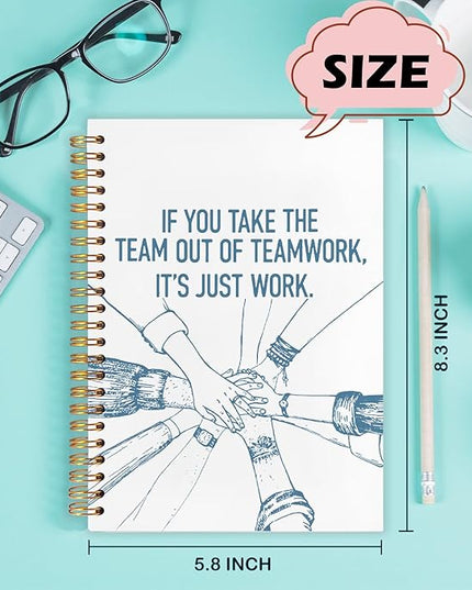 Yhtrg Welcome to the Team Gifts Spiral Notebooks, Gifts for Team Members at Work, Teams Appreciation Gift for Employees, Blue Journal Notebook for Women Men Coworkers, 5.5x8.3 Inch