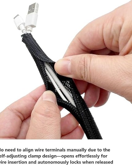 1/4 Inch-25ft Cable Management Sleeve - Flexible Wire Organizer System with Zipper for Home Office TV Computer, Durable Cord Cover Protector, Black
