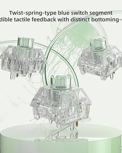 Kailh Box Jellyfish PRO Fully Transparent RGB Clicky Mechanical Keyboard（Jade Jellyfish 90pcs）