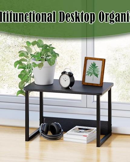 MARTY Printer Stand with Storage for Desk, Desktop Printer Stand Shelf Organzier for Home/Office Heavy Duty Printer Riser Under Desk Small Printer Table for Fax Machine Copier Scanner(Black)