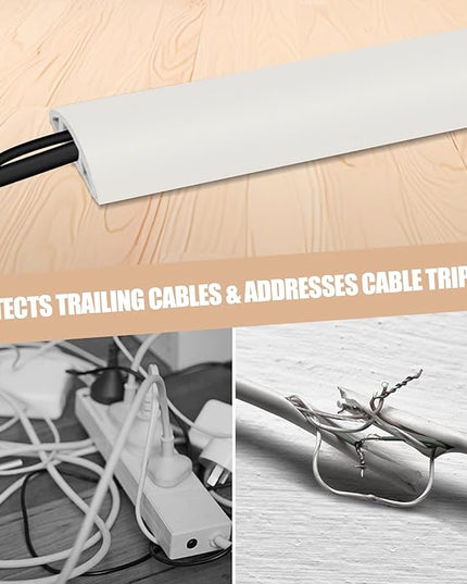 Floor Cord Cover Cable Cavity Self Adhesive Cord Hider Floor 10FT Floor Cable Management Power Cord Protector Floor Electric Cord Covers for Offices, Gym, Exhibitions (Beige, 1.18" x 20')