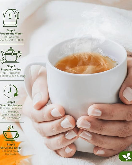 FreshDrinkUS, Super Soursop Herbal Tea – 60 Tea Bags | Soursop, Ginger, Turmeric, Lemongrass, Cinnamon, Black Pepper & Peppermint | Caffeine-Free, Natural Flavor, Plant-Based Blend | Sugar-Free