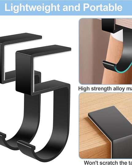 2PCS Purse Hook for Table - Heavy Duty Purse Hanger for Table High-Strength Alloy Materials Purse Holder for Desk Can Hook Bags, Umbrellas, Keys, Cups and Headphone