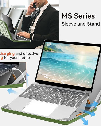 Smatree MS85T Hard EVA Protective Sleeve Case with Stand Compatible for 16inch HP Envy x360 2-in-1 16t-ac000, for 15.6inch HP255 G9 Notebook PC/HP Laptop 15/15t, Laptop Cover with Stand, Green