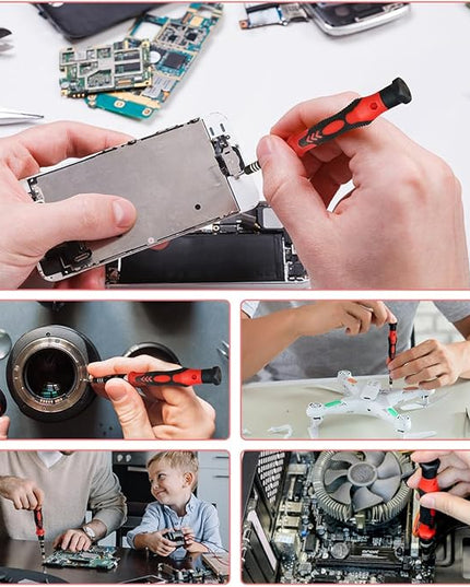 SHARDEN Precision Screwdriver Set, 122 in 1 Electronics Magnetic Repair Tool Kit with Case for Repair Computer, iPhone, PC, Cellphone, Laptop, Nintendo, PS4, Game Console, Watch, Glasses etc (Red)