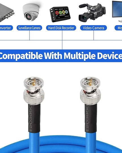 Superbat SDI Cable BNC Cable 3G/6G/12G (Belden 1694A)，1-300FT, Supports HD-SDI/3G-SDI/4K/8K Video, Precision SDI Video Camera Wire (1Pcs)
