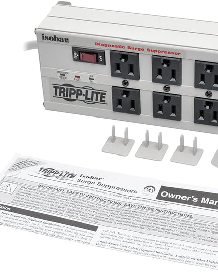 Tripp Lite IBAR6-6D Isobar 6-Outlet Surge Protector Power Strip, 6ft Cord with Right Angle Plug, Heavy-Duty Metal Housing, 3300 Joules, Lifetime Manufacturer's Warranty & $50,000 Insurance