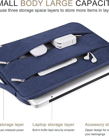 Voova 14 15 Inch Laptop Sleeve Case, Waterproof Computer Bag Cover Compatible with MacBook Air 15 M2/M3/M4 2022-2025, MacBook Pro 15, Hp chromebook 14, 14-15” Dell Lenovo Acer Asus, Blue