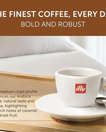 illy Ground Coffee, Brasile Regenerative Agriculture Medium Roast, 100% Arabica, Premium Italian Coffee, Ideal for Espresso, Drip, Moka and French Press Brewing, 8.8oz, 6 Pack
