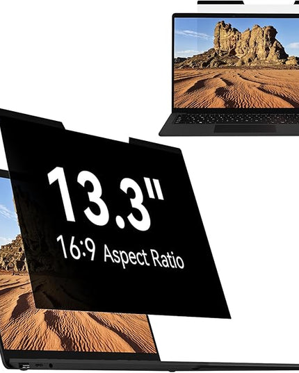Mamol Magnetic Laptop Privacy Screen 13.3 inch ,16:9 Aspect Removable Anti Glare Protector Blue Light Privacy Screen Filter,Filter Shield Compatible with HP/Dell/Acer/Asus/Samsung/Lenovo/Thinkpad Envy
