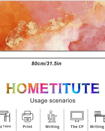 XL Mouse Pad Gaming Mousepad 31.5 x 11.8 Inch Large Keyboard Mat Mouse Pad for Home and Office Desk Accessories with Abstract Watercolor Art Design and Smooth Diatomite