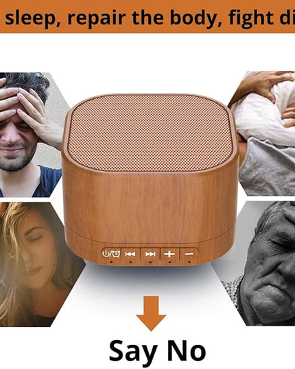 White Noise Machine plug-in Sound Machine with 20 Non Looping Natural Soothing Sounds and Memory Function Sleep Timer Sleep Machine with Sleep Therapy for Baby Kids Adults-New Wood Grain Added in 2025