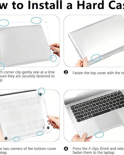 Halloive Magnetic Privacy Screen Protector Compatible with MacBook Air 13.6/13 Inch (2022-2025, M2, M3，M4), Hard Shell Case + Keyboard Cover + Screen Protector Crystal Clear Anti-Spy Anti Fingerprint