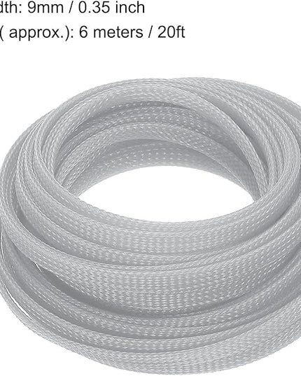 uxcell PET Expandable Sleeving 20ft 1/4" Gray Cable Management Sleeve Cord Organizer for Wrap Protect Cable