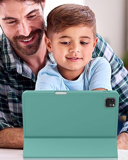 ZryXal iPad Pro 11 Inch Case (M5) 2025/ (M4) 2024 (Model: A2836/A2837/A3006), Trifold Stand Smart Cover with Pencil Holder and Soft TPU Back, Auto Wake/Sleep (Forest Green)