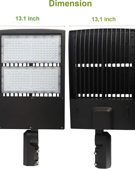 200W LED Parking Lot Pole Lights, Dimmable LED Shoebox Lights, 20KV Surge Protector Built-in 27000LM 600W Equiv. Outdoor Commercial Area Road Lamps, DLC UL Approved 5000K Daylight 100-277VAC