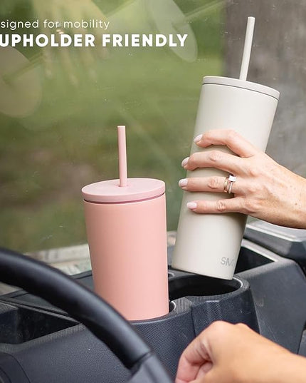 Simple Modern Insulated Tumbler with Lid and Straw | Iced Coffee Cup Reusable Stainless Steel Water Bottle Travel Mug | Gifts for Women Men Her Him | Classic Collection | 24oz | Lavender Mist