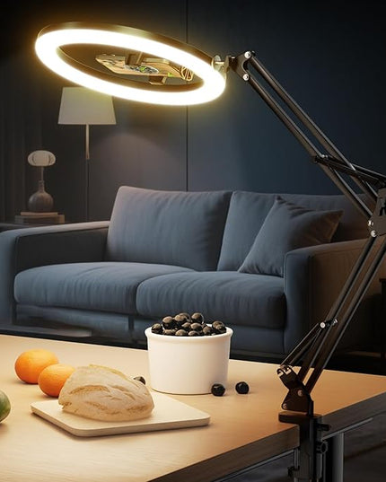 UBeesize 12’’ Ring Light with Overhead Phone Mount, LED Selfie Light with Stand and Phone Holder for iPhone and Laptop, Desk Light for Video Recording, Zoom Meeting, Live Streaming, Tiktok, YouTube