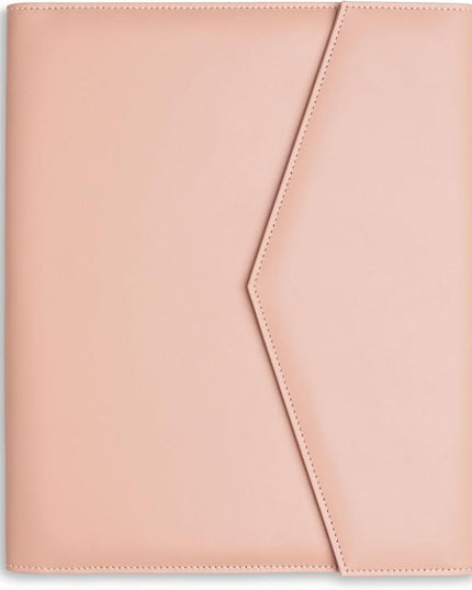 FOREVERMORE PORTFOLIOS Padfolio Binder Organizer for Women | Faux Leather Portfolio Folder for Resume, Documents, Notebook, Tablet and Business Cards | Notepad Included - Pink