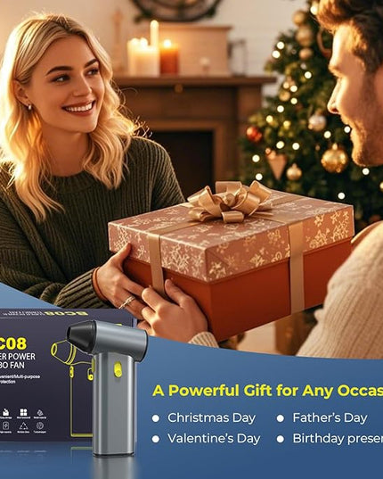 Compressed Air Duster, 130000RPM Brushless Motor, Super Power Air Duster Electric, Aluminum Alloy Body, Dust Blower with Fast Charging for Car, Computer, Keyboard, Outdoors and House