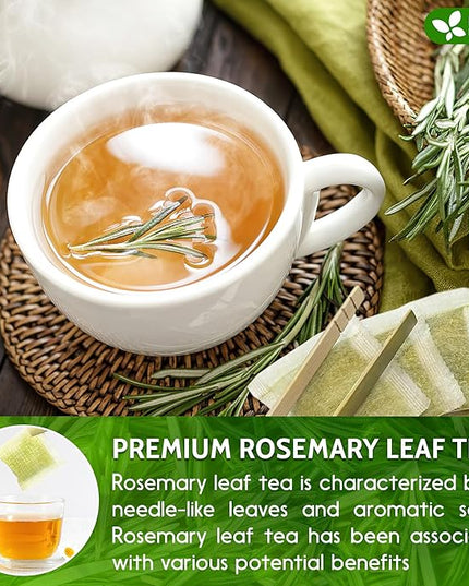 FreshDrinkUS, Premium 135 Rosemary Leaf Tea Bags, 100% Natural and Pure Rosemary Dried Leaves, Pure Herbal Tea, No Additives, No Caffeine, No Gluten, Vegan. (135 Tea Bags)