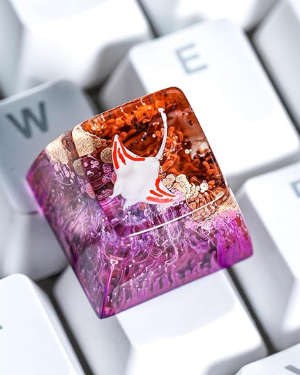 Manta Ray Artisan Keycap Brown Purple Ocean Coral R1 SA Profile Custom Sea Creatures Keycaps 1U ESC Handmade Gaming Resin Key Cap Cherry MX Switch Compatible Mechanical Keyboard Manta Ray Lover Gift