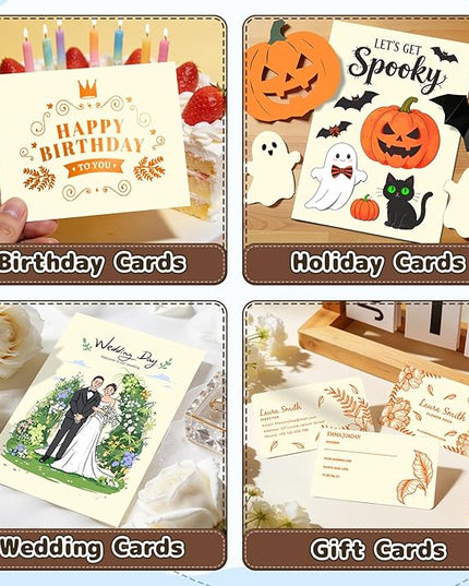 120 Sheets Cardstock 8.5x11, 65lb Cream Card Stock, Cream Construction Paper, 180gsm Thick Printer Paper for Printing, Painting, Card Making, Kids School Supplies,Party Decorations