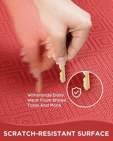 Ophanie Kitchen Mats for Floor, 3/4 Inch Thick Kitchen Rugs, 20''x32'' Anti Fatigue Standing Cushioned Mat, Waterproof,Comfort Ergonomic Mat for Office, Home, Sink, Red Non-Slip Bottom