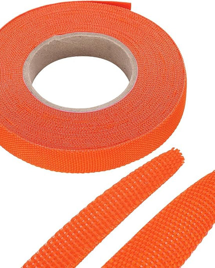 MECCANIXITY Braided Cable Sleeves Heat Shrinkable Fabric Sleeving, 3/8" 33ft Orange 2:1 Ratio Heat Shrinkable Cord Protector for Harness Cable, Network Cable Protection, Cable Management