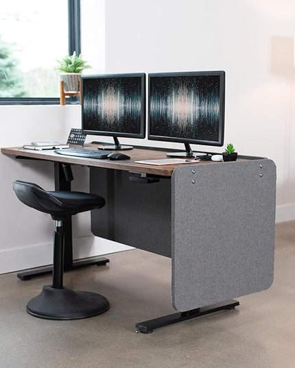 VIVO Clamp-on Privacy Panels 60 x 24 inch (x1), 24 x 24 inch (x2), Sound Absorbing Cubicle Desk Dividers, 3 Acoustic Partitions, Dark Gray, PP-3-V108D
