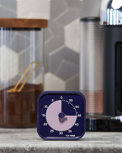 Time Timer MOD Home - Metallic Series - Individual Sized 60 Minute Visual Countdown Timer for ADHD, Adults, Students, and Pomodoro with Silent Operation (Metallic Indigo)