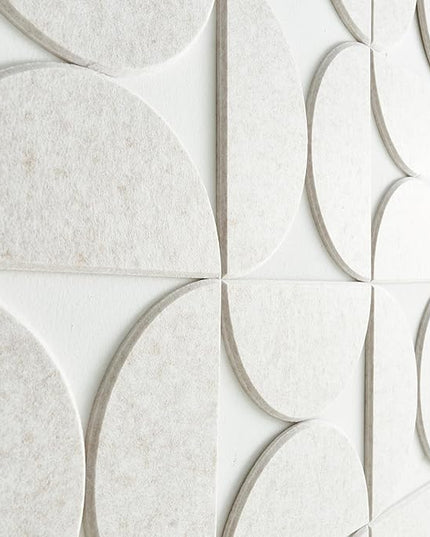 Large Bulletin Board Kit 48x36- Minimalist Wall Art to Replace Your Old Cork Boards for Walls for Office Decor - 24-Pack Semi-Circle Felt Wall Tiles for Home Office Décor (Ivory Tan