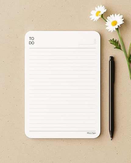 To Do List Notepad – (2 Pack, 50 Sheet Each) A5 Size (8.3"x5.8") Premium Thick Paper With Cardboard Back Support, Undated Daily Planner Notepad, Daily To Do List Notebook, Ruled Pages, Deadline Column.