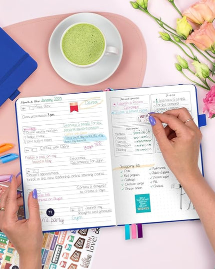 GoGirl Planner and Organizer for Women – A5 Size Weekly Planner, Goals Journal & Agenda to Improve Time Management, Productivity & Live Happier. Undated – Start Anytime, Lasts 1 Year – Royal Blue
