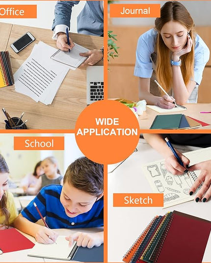 Yahenda Spiral Notebook Bulk A5 Journal Lined 8.3'' x 5.5'' Writing Composition Paper Small Notepad Subject Notebook for Students Office Business Back to School Supplies(Multi Color,72 Pcs)