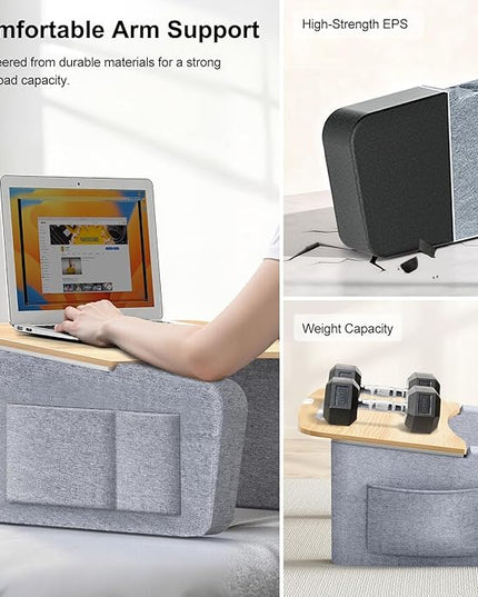 Lap Desk for Adults with Arm Rests,Ergonomic Laptop Pillow Stand for Bed,Couch,Floor,Large Table for Long Hours Work,Eating,Gaming,Reading and Writing,Lap Laptop Desk for College Dorm Room