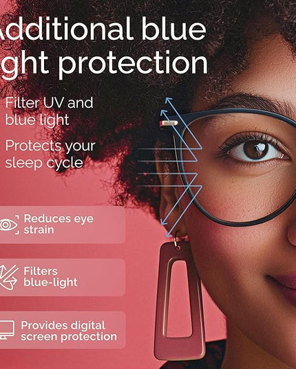 Gaoye Blue Light Blocking Glasses - Trending Round TR90 Frames, Metal Arms, UV400 Protection - Matching Soft Case