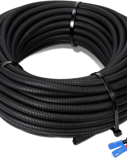 Sasylvia 2" x 15 ft Split Wire Loom Tubing Automotive Wire Loom Assortment Split Cable Sleeves Bulk Flexible Electrical Conduit Protective Kit
