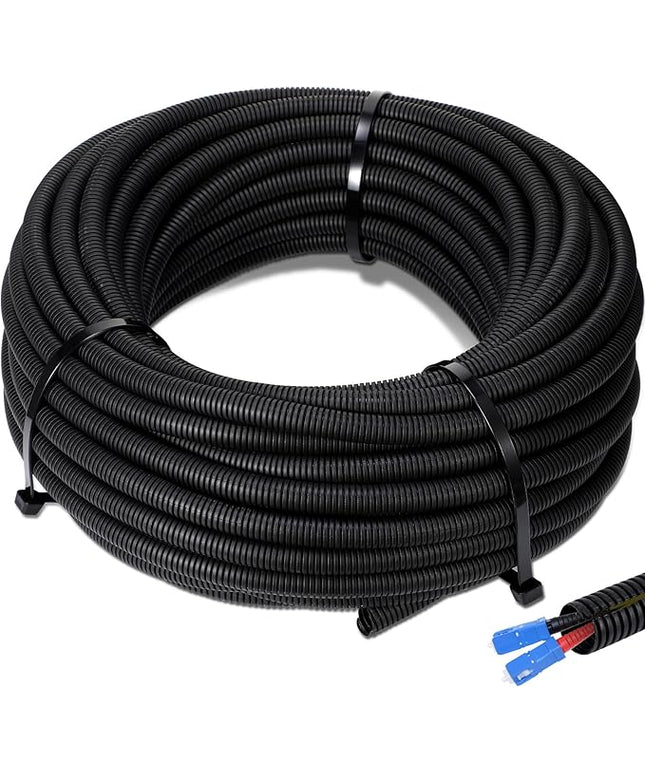 Sasylvia 2" x 30 ft Split Wire Loom Tubing Automotive Wire Loom Assortment Split Cable Sleeves Bulk Flexible Electrical Conduit Protective Kit