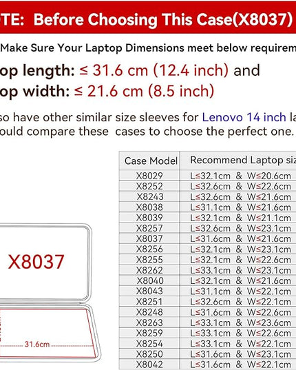 Smatree Hard EVA Protective Sleeve Case Compatible for 14 inch Lenovo Yoga 9i 2-in-1 Aura Edition Copilot+PC, for 14 inch Lenovo Slim 9i, for 14inch ThinkPad X1 Carbon Gen 12 Laptop (X8037)