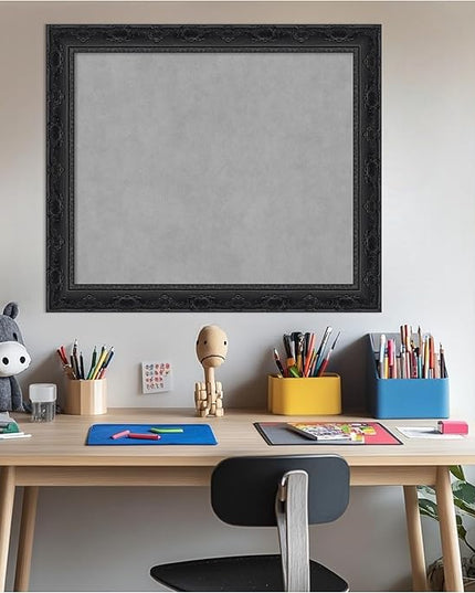Amanti Art Black Framed Magnetic Board 24x28 Medium Vision Board for use with Magnets, 100% Metal Sheet to Display Items as Office Decor or for Home Organization in mudroom, Kitchen or Kids Room