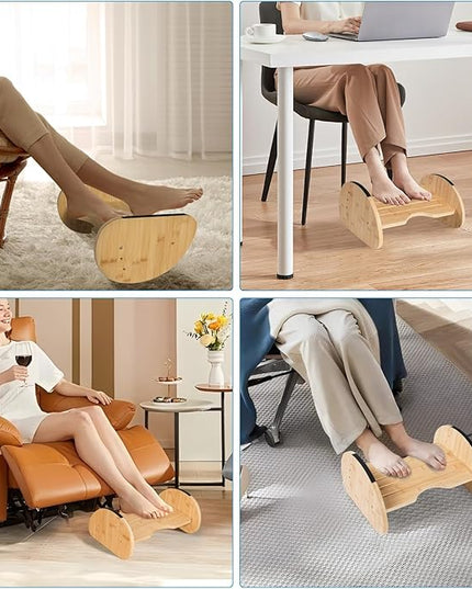Bamboo Foot Rest for Under Desk at Work