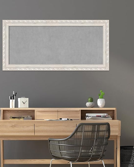 Amanti Art White Framed Magnetic Board 26x54 Oversize Vision Board for use with Magnets, 100% Metal Sheet to Display Items as Office Decor or for Home Organization in mudroom, Kitchen or Kids Room