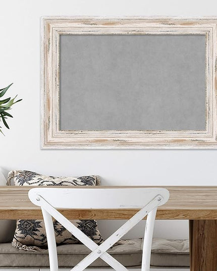 Amanti Art White Framed Magnetic Board 21x29 Medium Vision Board for use with Magnets, 100% Metal Sheet to Display Items as Office Decor or for Home Organization in mudroom, Kitchen or Kids Room