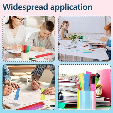 50Pcs 6 Inch Rulers with Inches and Centimeters in Bulk，Plastic Ruler in Assorted Colors, Clear Ruler, Transparent Rulers Bulk for Students Back to School Office Supplies(50Pcs)