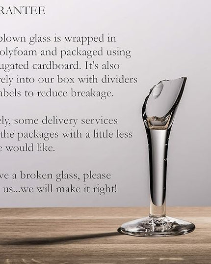 Dos Sueños Mexican Hand Blown Glass – Set of 4 Hand Blown Stemless Blue Rim Margarita Glasses (14oz)