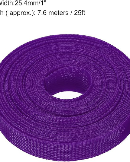 uxcell Expandable Sleeving, 1-inch 25ft Cable Sleeve, Purple